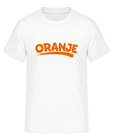 A white shirt containg text: oranje